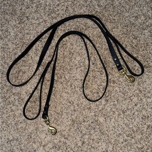 Set of 2 biothane 5ft long black leashes